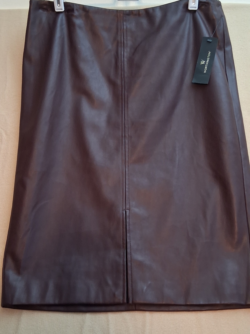 Worthington Bold Burgandy Leather Skirt